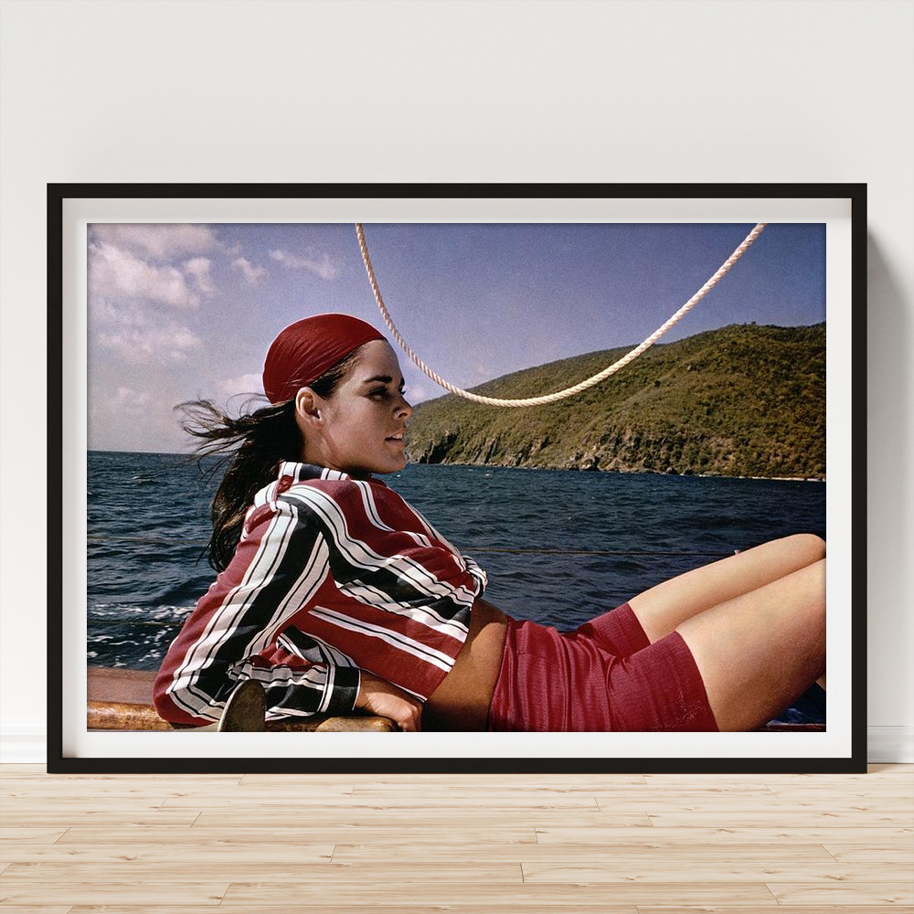 Ali Macgraw On A Sailboat Poster by Sante Forlano