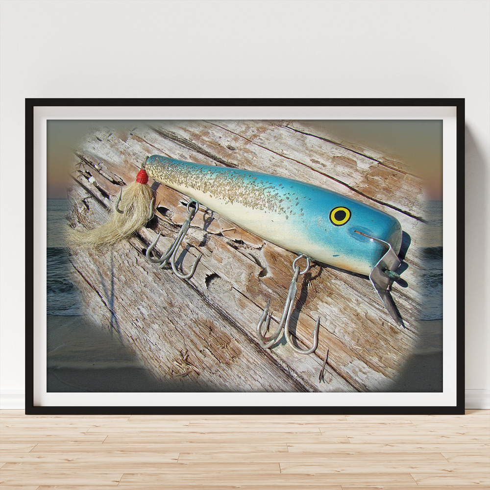 Cap'n Bill Swimmer Vintage Saltwater Fishing Lure Art Print by Carol Senske