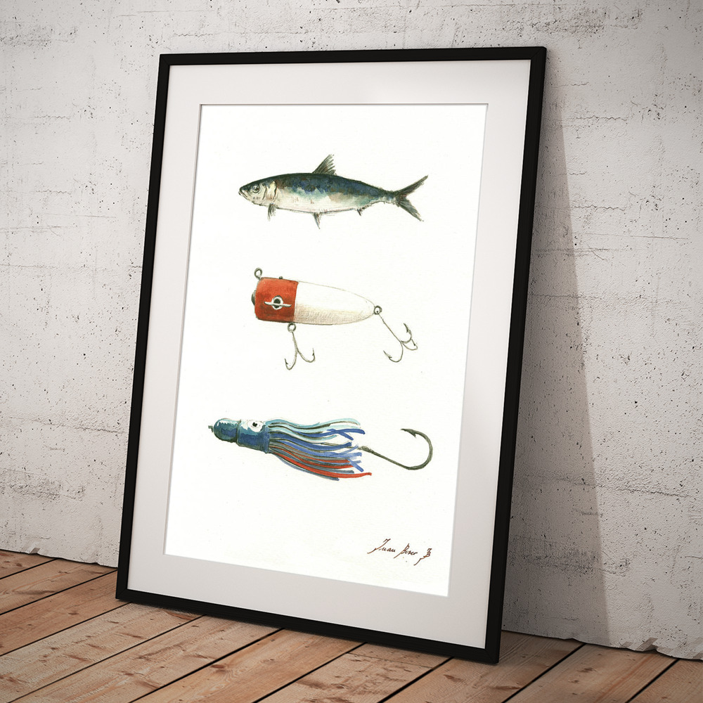 Fishing lures Art Print by Juan Bosco - Fine Art America