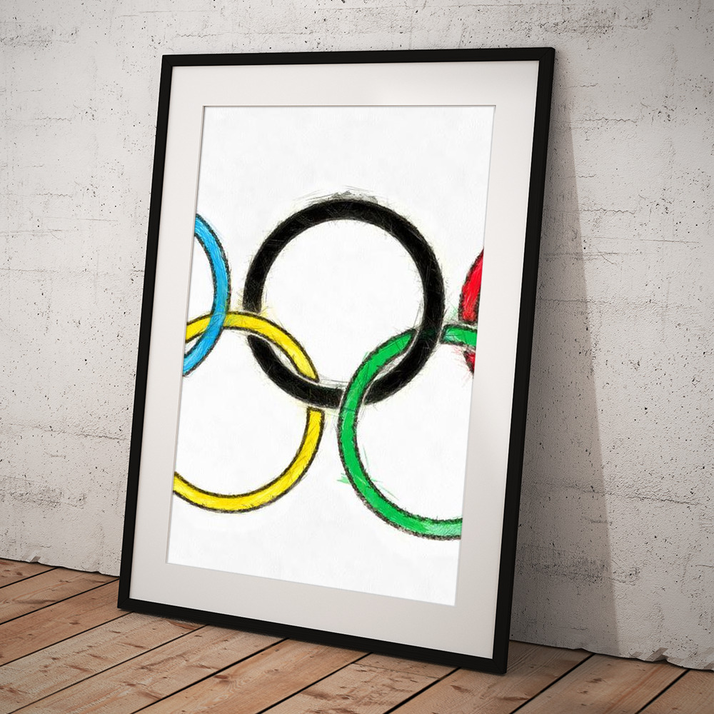 How to draw THE OLYMPIC RINGS (Logo) step by step, easy and slowly - YouTube