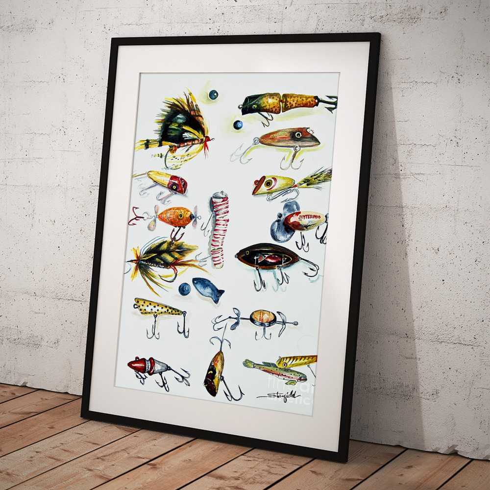 Vintage fishing Lures Art Print by Johnnie Stanfield - Fine Art America