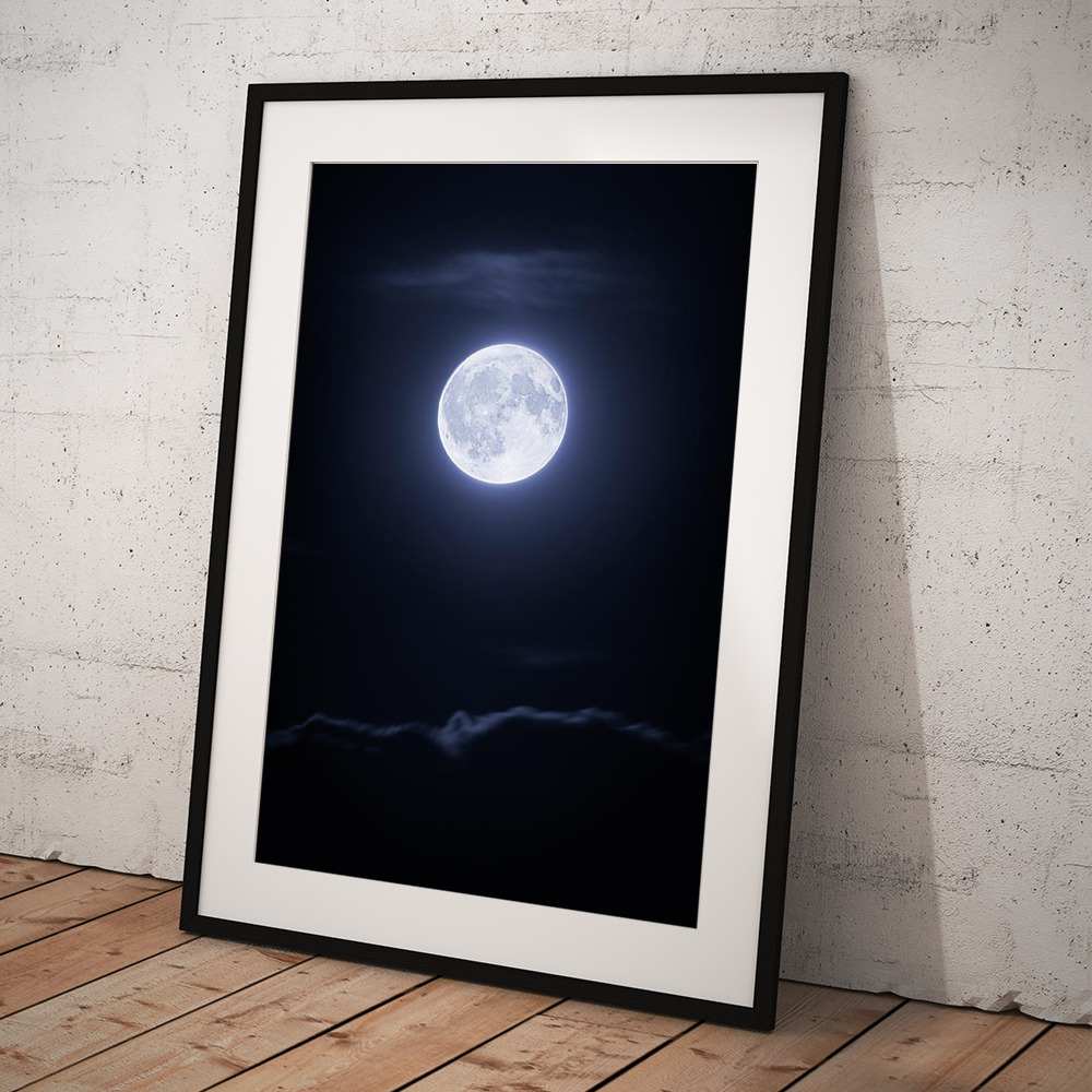 Full Moon With Clouds At Night Art Print by Design Pics/corey