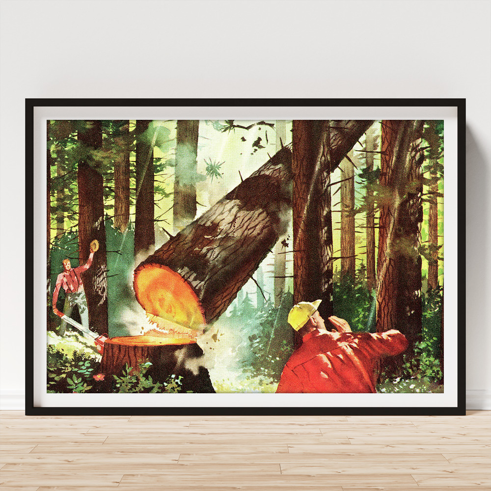 Lumberjack Wall Poster Retro Sunset Arborist Forest Chainsaw Logger Gift  Wall Art Print Poster Home Decor (12″ × 18″) : : Home