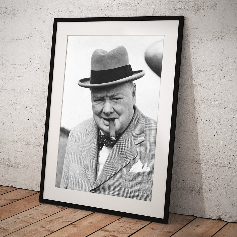 Winston Churchill With Cigar Art Print by Bettmann - Photos.com