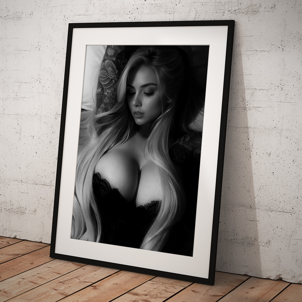 Gorgeous blonde with big breasts #2 Poster by Realistic Space