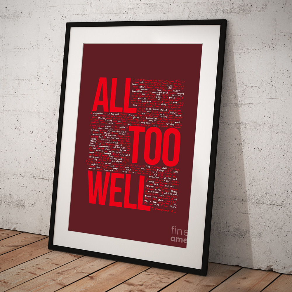 Taylor Swift Swifties All Too Well Poster by Luna's Revolution