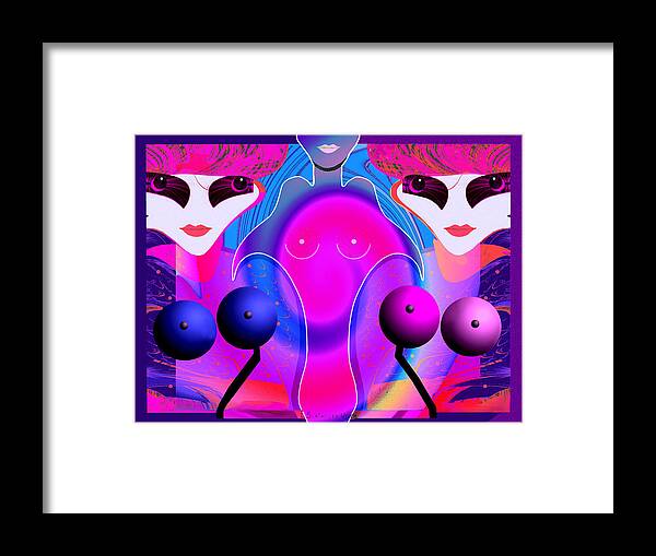 971 Framed Print featuring the painting 971 - Psycho Tits by Irmgard Schoendorf Welch