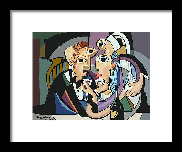  A Cubist Wedding Framed Print featuring the painting A Cubist Wedding by Anthony Falbo