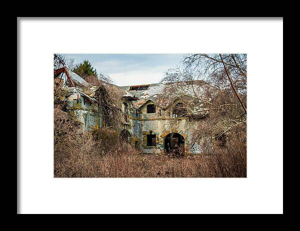 Haunted Framed Print featuring the photograph Abandoned Building In Ruins Near Newport Rhode Island by Alex Grichenko