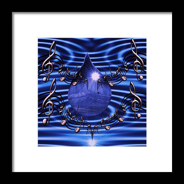 Angelic Framed Print featuring the digital art Angelic sounds on the waves by Barbara St Jean