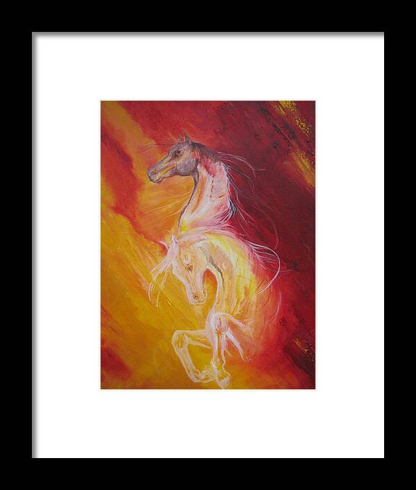 Horses Framed Print featuring the painting Awakening by Melanie Stanton