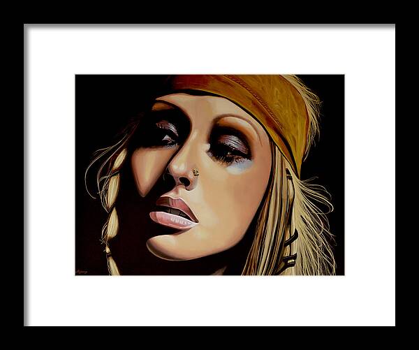 Christina Aguilera Framed Print featuring the painting Christina Aguilera Painting by Paul Meijering