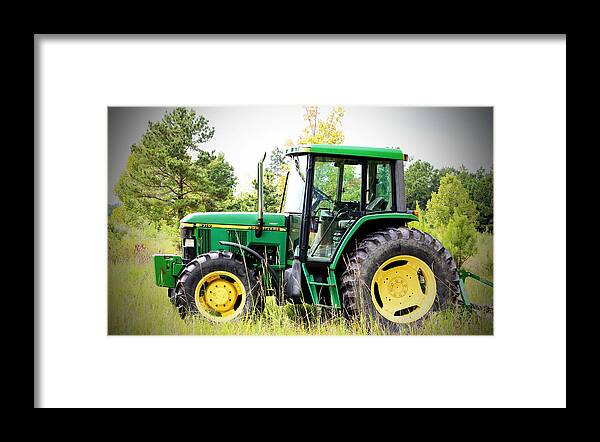 Tractor Framed Print featuring the photograph Deere Sighting by Cynthia Guinn