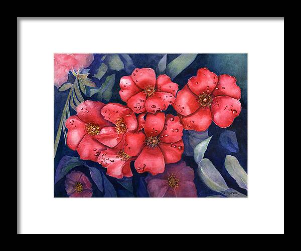 Dew Framed Print featuring the painting Dew Drop In by Jane Ricker