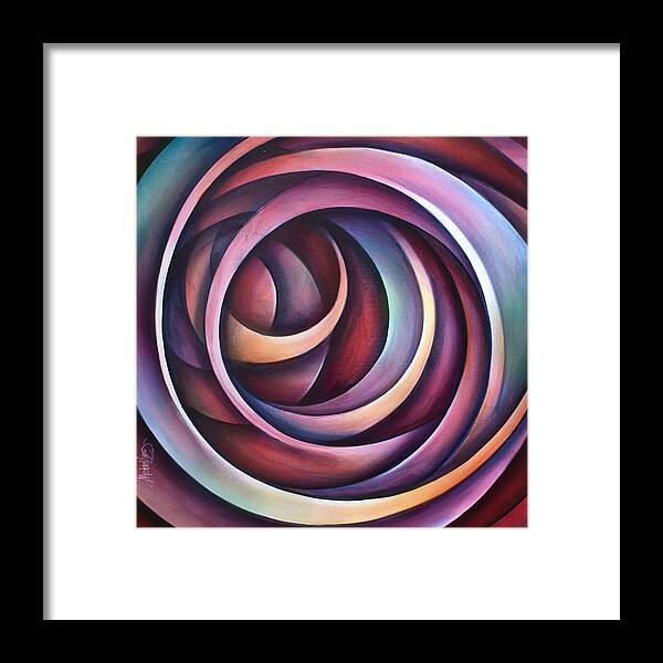 Circles Framed Print featuring the painting 'Dizzy' by Michael Lang