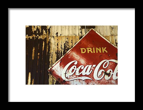 Coke Sign Framed Print featuring the photograph Drink Coca Cola Memorbelia by Bob Christopher