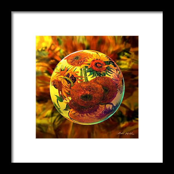  Sunflowers Framed Print featuring the digital art  Van Globing Inflorescence by Robin Moline