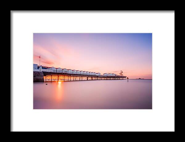  Herne Framed Print featuring the photograph Herne Bay Pier at Sunset by Ian Hufton