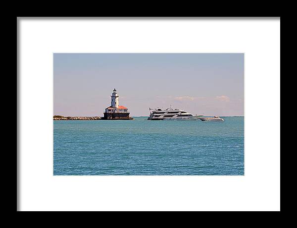 Chicago Framed Print featuring the photograph Historical Chicago Harbor Light by Alexandra Till