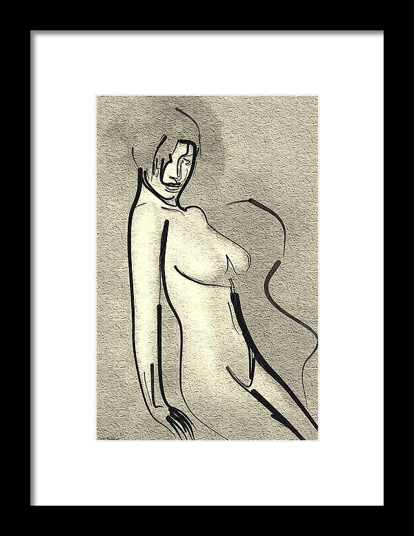 Woman Framed Print featuring the mixed media Lines of a Woman III by Tyler Robbins