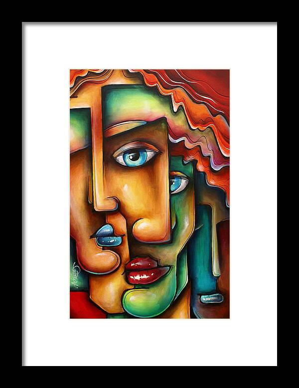 Urban Expressions Framed Print featuring the painting ' Mixed Emotions ' by Michael Lang