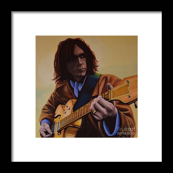 Neil Young Framed Print featuring the painting Neil Young Painting by Paul Meijering