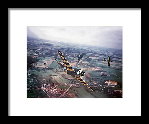 Aircraft Framed Print featuring the photograph P47- D-day Train Busters by Pat Speirs