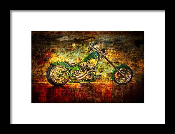 2 Framed Print featuring the photograph The Green Chopper by Debra and Dave Vanderlaan