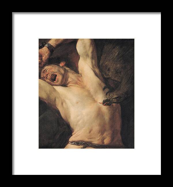 The Torture Of Prometheus Framed Print featuring the painting The Torture of Prometheus by Giovacchino Assereto