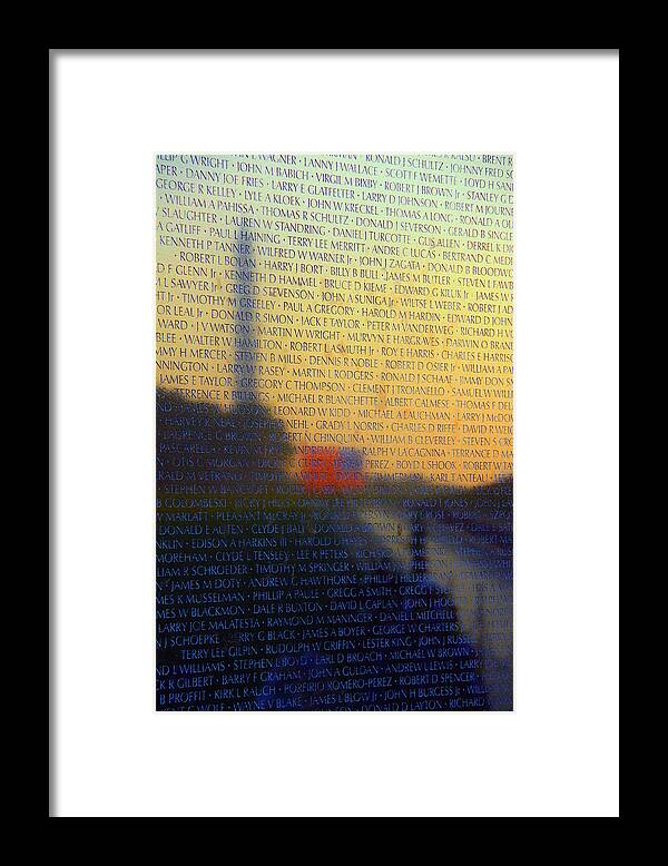 Vietnam Memorial Framed Print featuring the photograph Vietnam Veterans Memorial by Mitch Cat