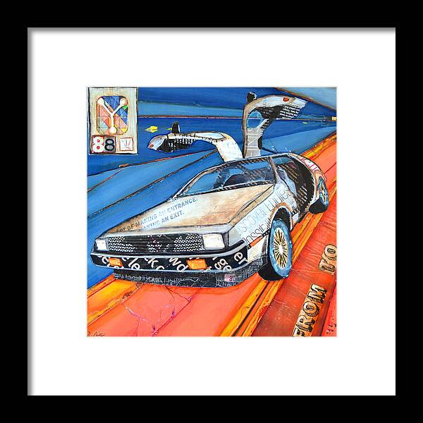 Back To The Future Framed Print featuring the mixed media We Don't Need Roads by Danny Phillips