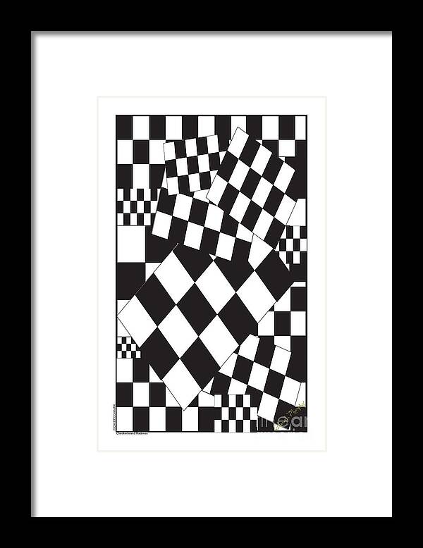 Urban Framed Print featuring the digital art 020 Checkerboard Madness by Cheryl Turner