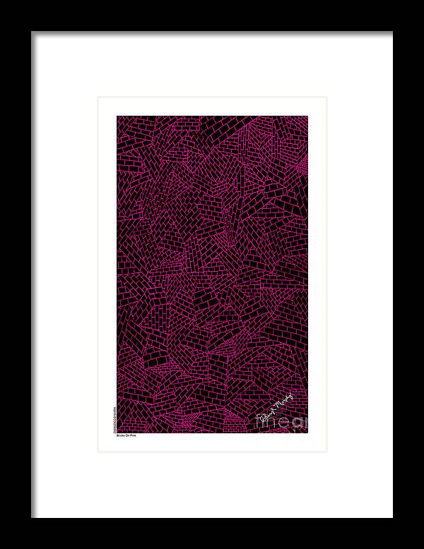 Urban Framed Print featuring the digital art 079 Brick On Pink by Cheryl Turner
