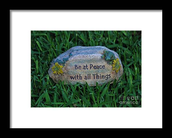  Framed Print featuring the photograph 1-1 Be At Peace by Joseph Keane