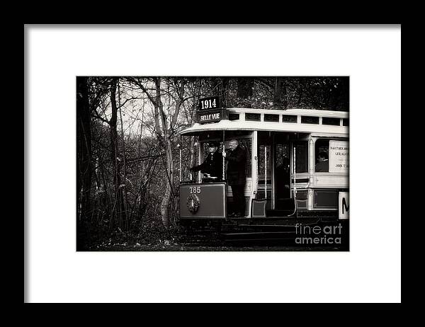 Historical Framed Print featuring the photograph 1914 Heaton Park Tram by Doc Braham