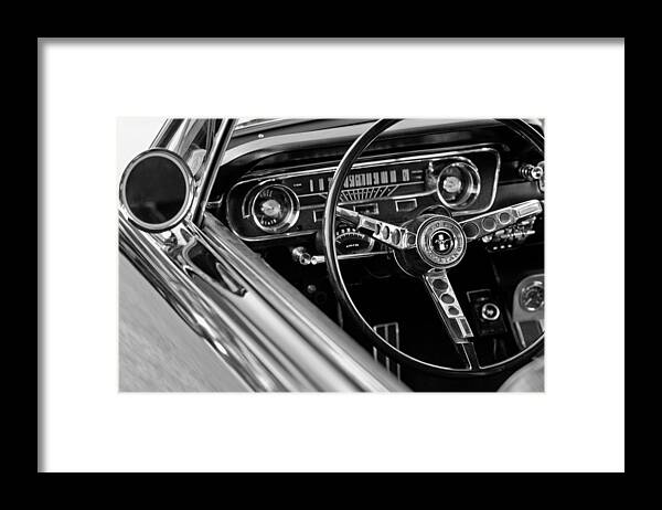 1965 Shelby Prototype Ford Mustang Steering Wheel Framed Print featuring the photograph 1965 Shelby prototype Ford Mustang Steering Wheel by Jill Reger