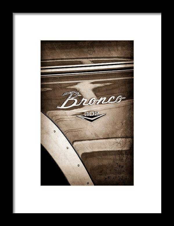 1972 Ford Bronco Emblem Framed Print by Jill Reger