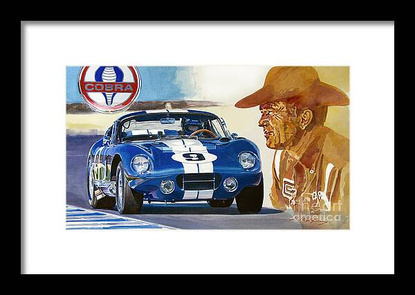 Cobra Daytona Painting Framed Print featuring the painting 64 Cobra Daytona Coupe by David Lloyd Glover