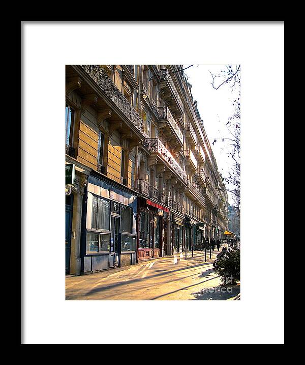 Paris France Sidewalk Street . European Cities Framed Print featuring the photograph A Paris Morning by Suzanne Oesterling