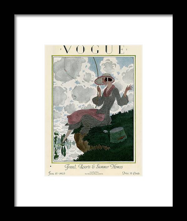 Illustration Framed Print featuring the photograph A Vogue Magazine Cover Of A Woman #1 by Pierre Brissaud