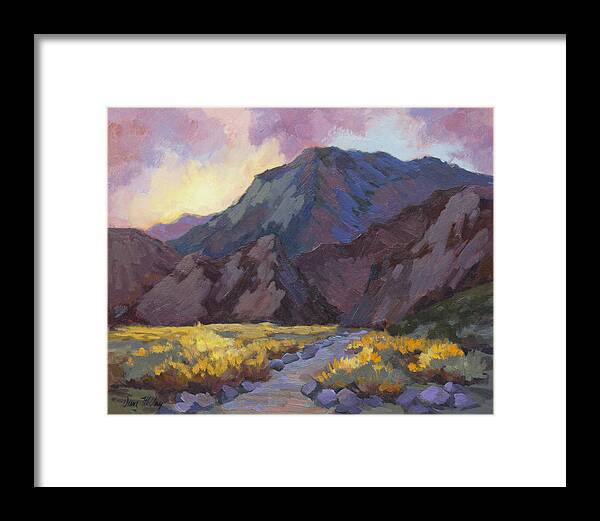 La Quinta Framed Print featuring the painting A Walk in La Quinta Cove #2 by Diane McClary