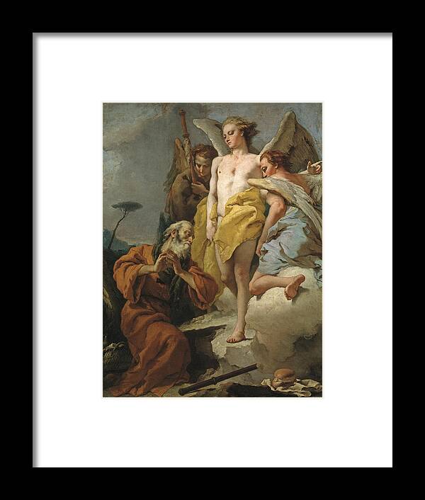 Giovanni Battista Tiepolo Framed Print featuring the painting Abraham and the Three Angels #1 by Giovanni Battista Tiepolo