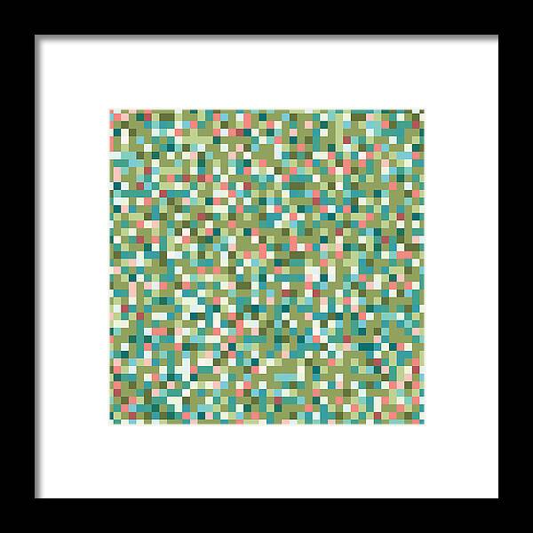 Abstract Framed Print featuring the digital art Abstract Pixels #1 by Mike Taylor