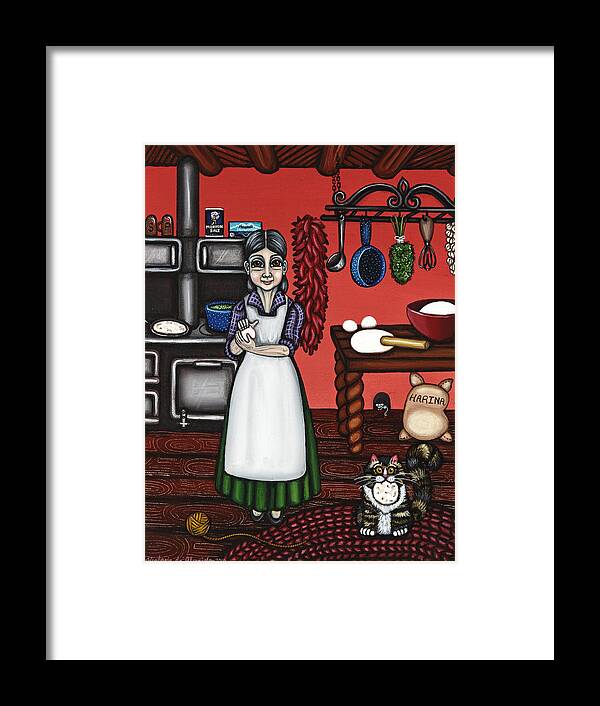 Cook Framed Print featuring the painting Abuelita or Grandma by Victoria De Almeida