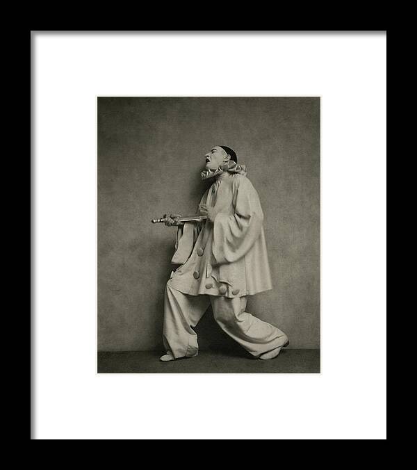 Actor Framed Print featuring the photograph Actor Lionel Atwill In A Pierrot Costume #1 by Nicholas Muray