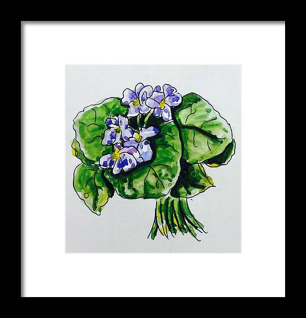  Framed Print featuring the painting African violet #2 by Hae Kim