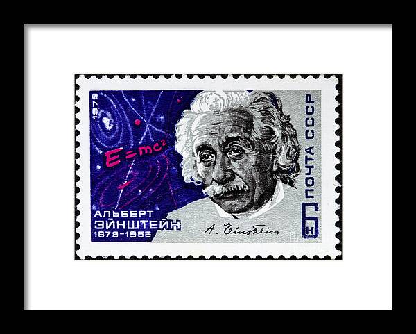 Albert Einstein Framed Print featuring the photograph Albert Einstein Stamp by GIPhotoStock