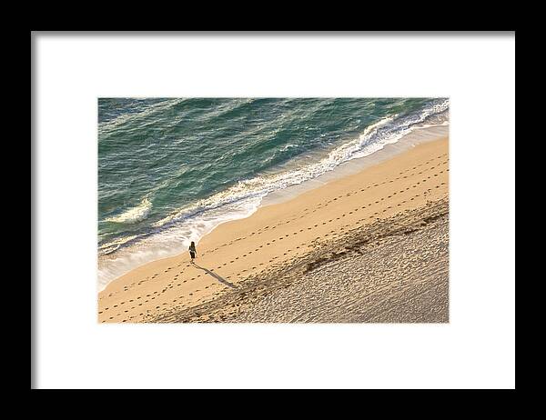 Beach Framed Print featuring the photograph Alone #1 by Ed Gleichman