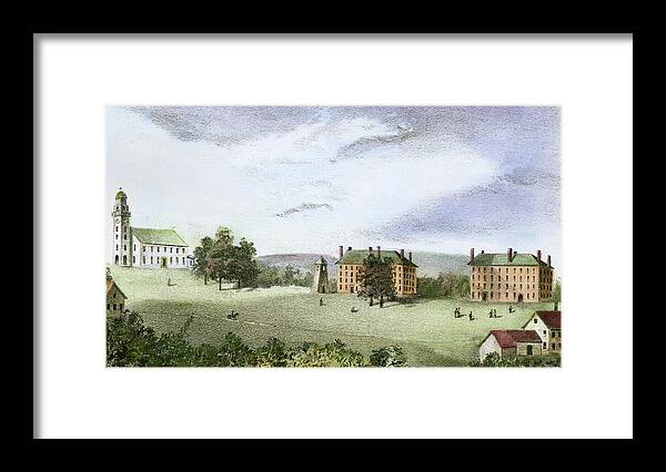 1824 Framed Print featuring the painting Amherst College, 1824 #1 by Granger