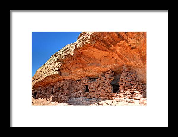 Anasazi Framed Print featuring the photograph Anasazi Citadel Ruin - Cedar Mesa #2 by Gary Whitton